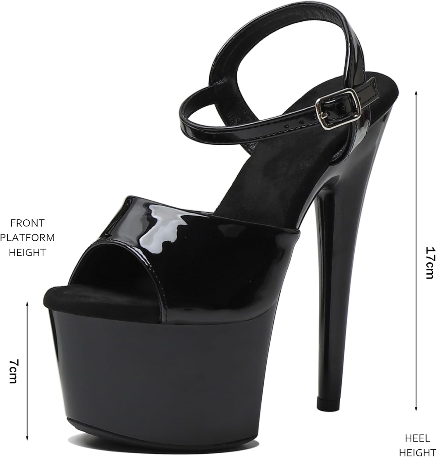 WUXIN H&P Women's 7 in Platform Sandal Heels With Ankle-Strap - Sexy Pole Dance High Heel Shoes for Exotic Dancers - 17 cm Stiletto - Image 6