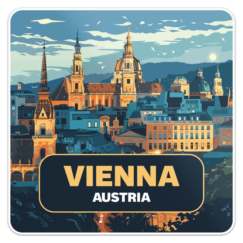 Generic Austria Vienna City Sticker - Vinyl Waterproof Decal Quirky Gift Idea for Car, Laptop, Wall, Window, Book Cases, Water Bottle, Bumper Sticker