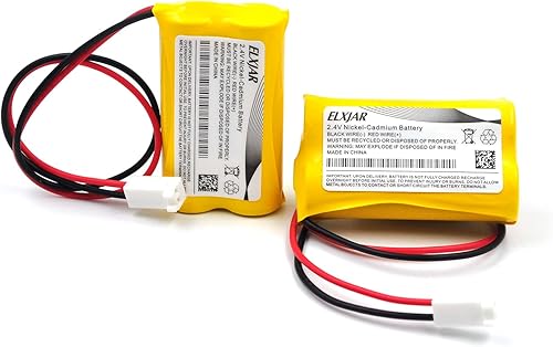 Miniatura 6 de Paquete de 2 baterías Ni-CD de 2.4 V 800 mAh de repuesto para Dual-Lite 0120822, Custom-7, LITHONIA ELB-2P41N ELB-4804N, OSA030, luz de emergencia