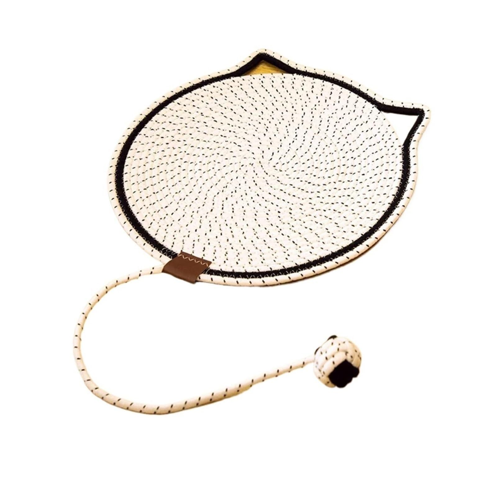 Lit pour chat en rotin respirant avec coussin déhoussable de 50cm