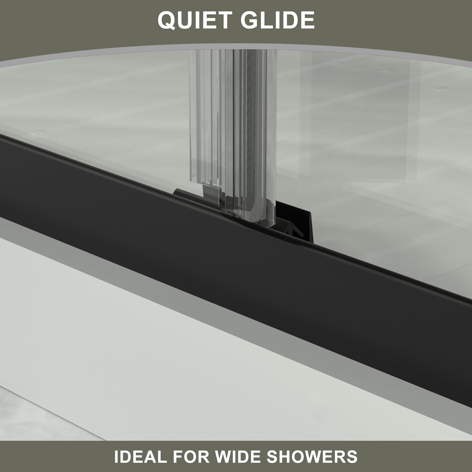 50-54" W x 72" H Semi-Frameless Sliding Shower Door, Glass Shower Door with 1/4'' (6mm) Clear SGCC Tempered Glass, Shower Doors can be Installed Left and Right (Matte Black Finish)