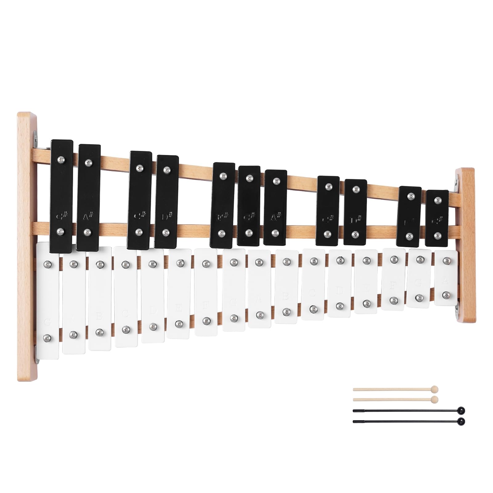 VEVOR Glockenspiel Diatonico Xilofono, 27 Note, Strumento a Percussione Professionale Xilofono, con Tasti in Metallo, con 4 Bacchette, Borsa per Trasporto, Strumento Musicale per Insegnamento