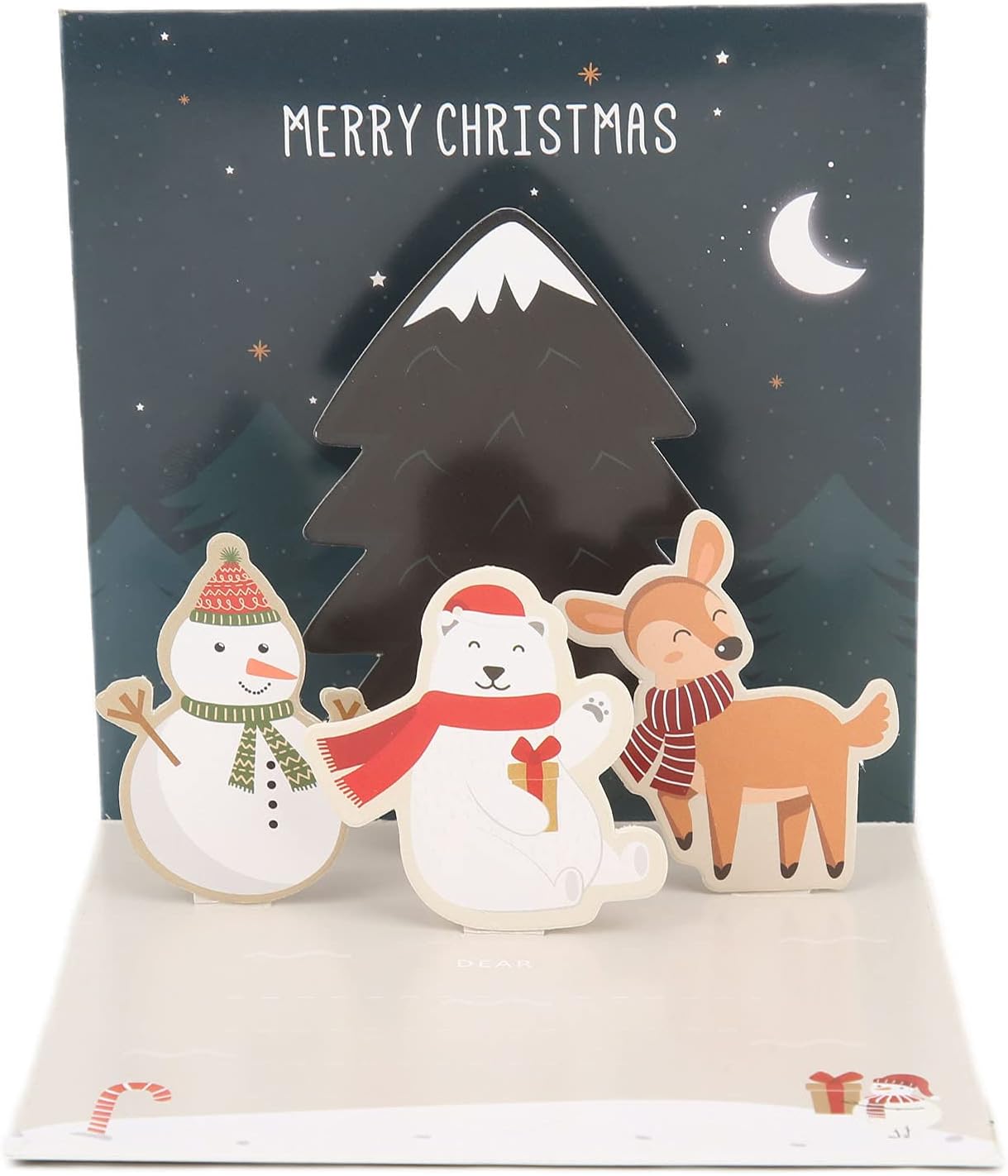 Christmas Special Decorative Tissue with Envelope Sticker Handcrafted 3D Popup Greeting Cards for Holiday, 3D Christmas Cards, Xmas Gift, All Occasion (D), 3D Christmas Cards, Christmas Special Decor
