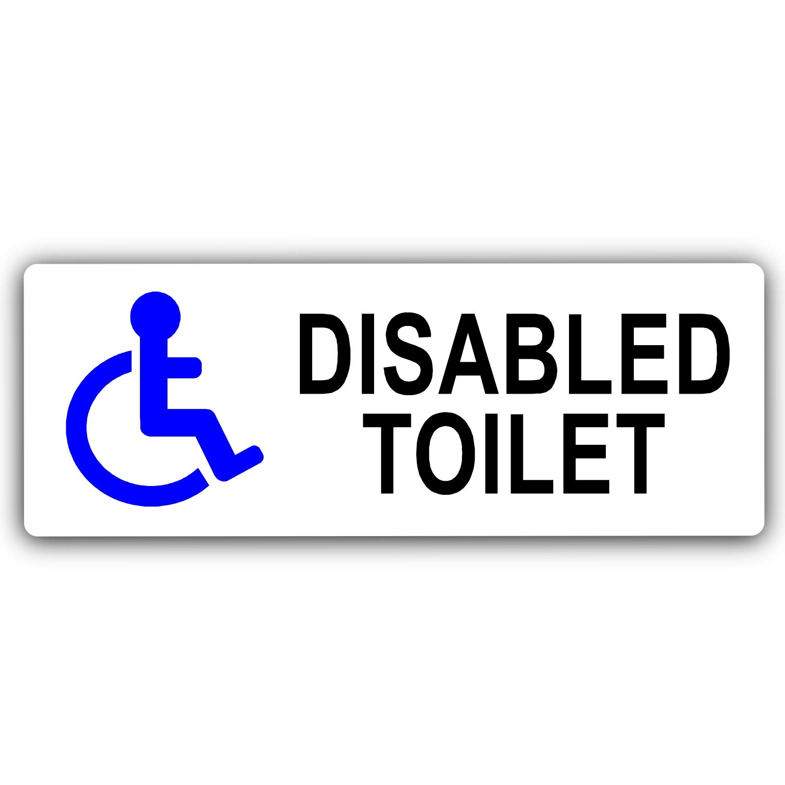 Disabled Toilet Sign With Image Aluminium Metal White Warning Door ...