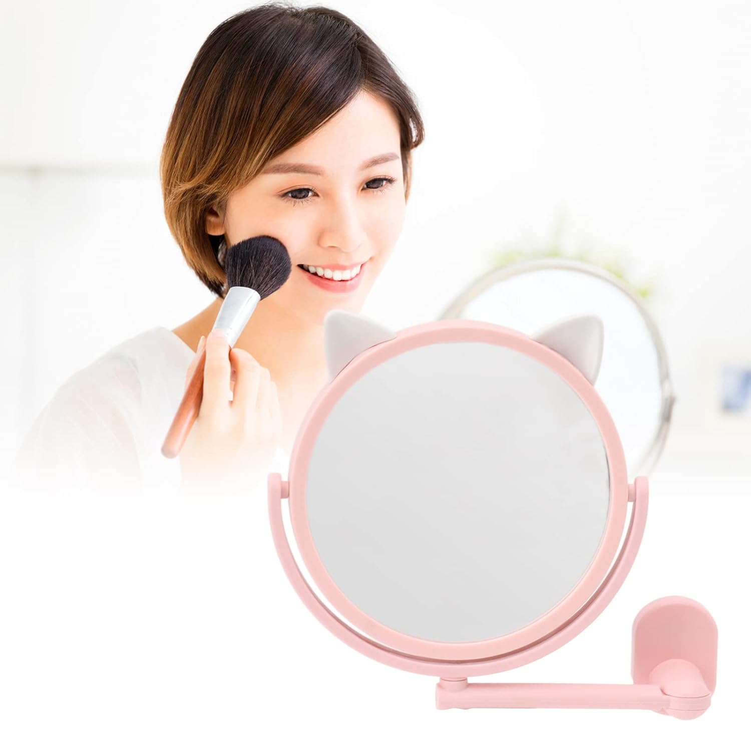 Wall Mounted Mirror 360 Swivel Extendable Bathroom Mirror for Shaving Extendable Arm Mirror for Makeup Sided Vanity Mirror