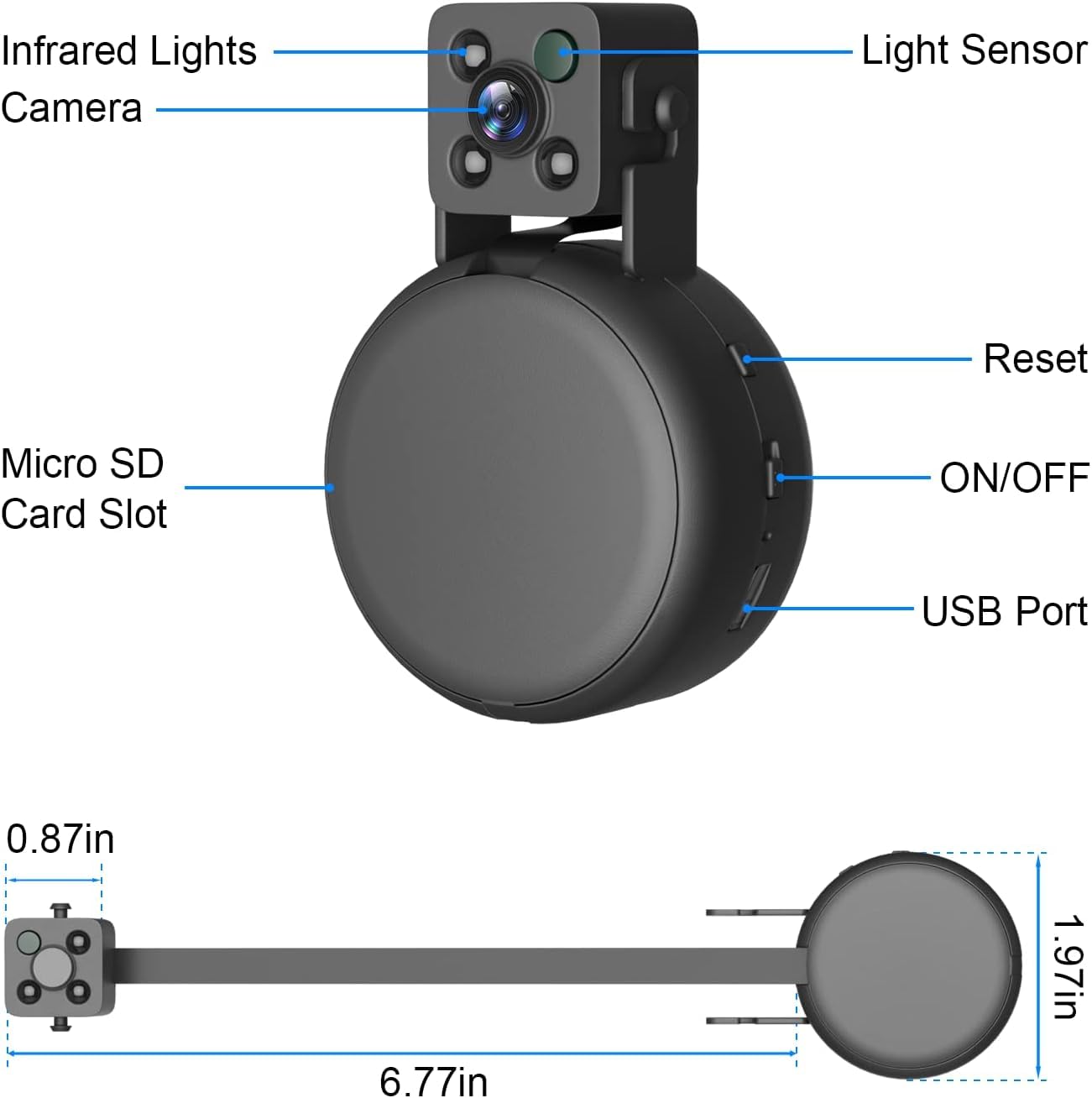 LIBREFLY Mini detectores de cámara espía oculta para seguridad del hogar, uso en interiores y exteriores