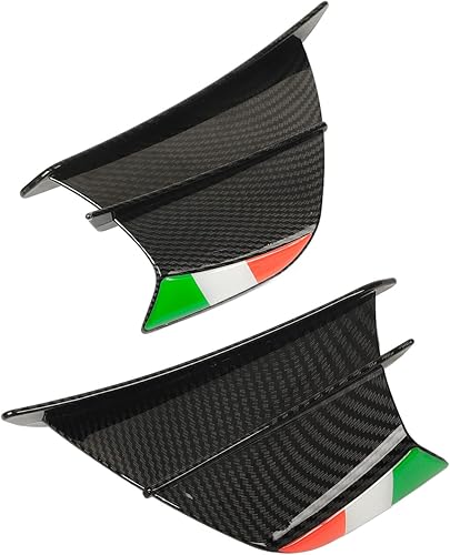 Miniatura 7 de 2 aletas de motocicleta para Ninja 400 250 Z900 Z1000, ala aerodinámica, alerón lateral de motocicleta (estilo de fibra de carbono brillante)