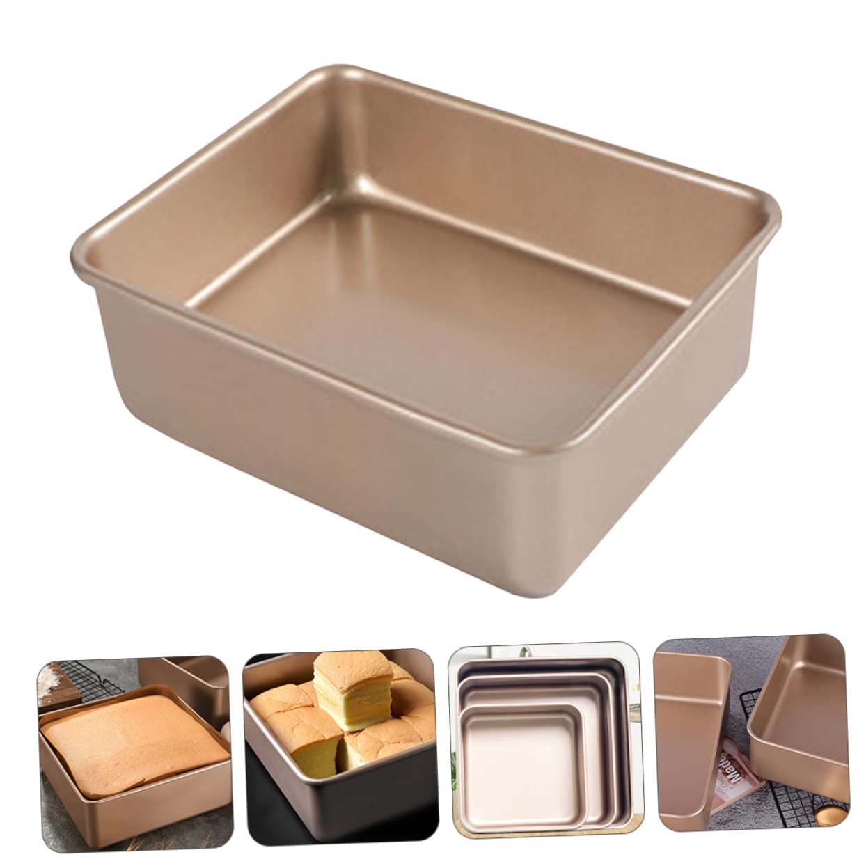 VALICLUD Moule à Cake Carré Antiadhésif Plat Four Pratique Pour Cuisson De Gâteaux Et Rôtissage De Viandes Poêle Résistante Et Facile à Nettoyer Usage Domestique Et Professionnel