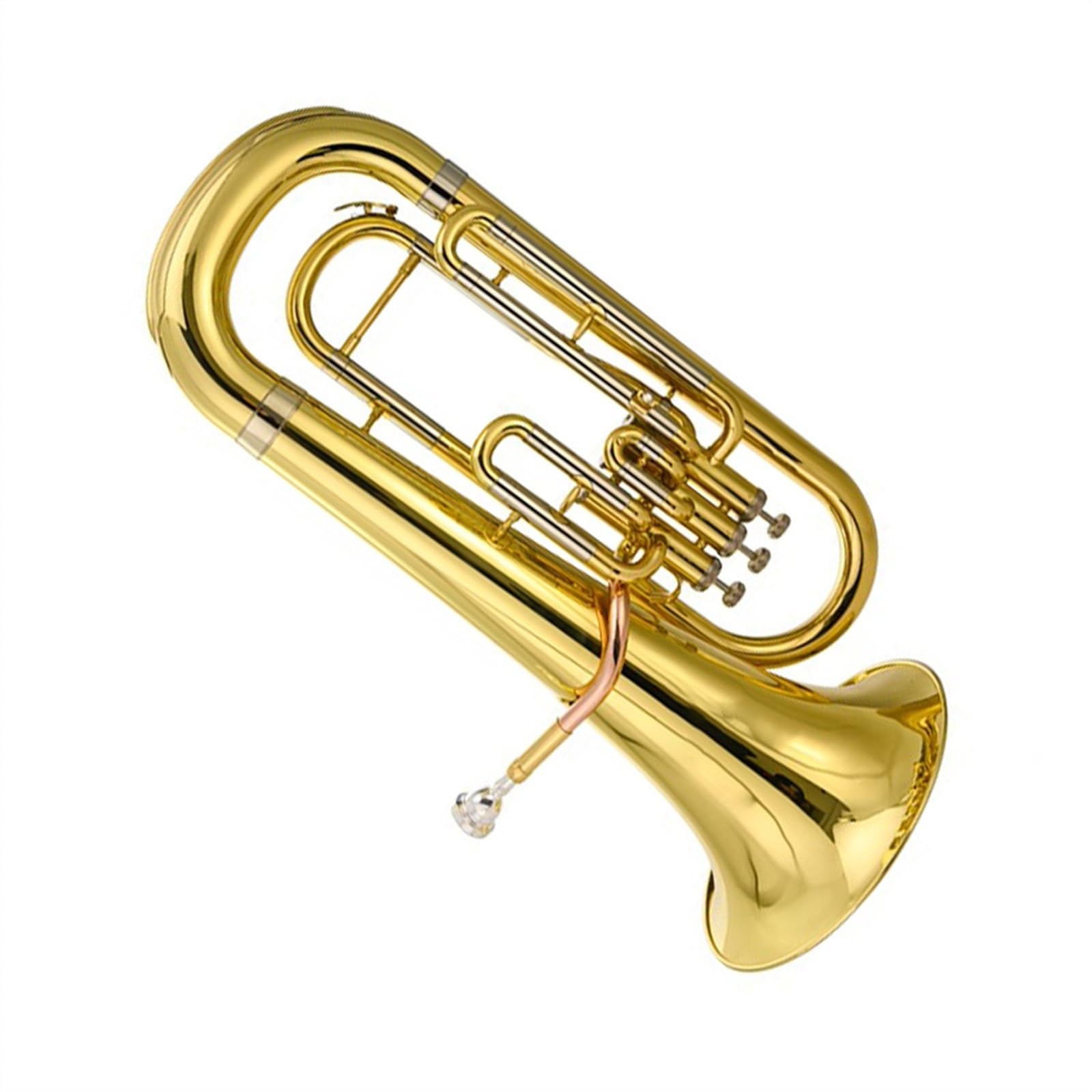 Professionelles Euphonium B-Dur-Euphonium Mit Drei Ständern, Messingfarbe, Gold, Professionell Spielendes Blechblasinstrument Mit Zubehör