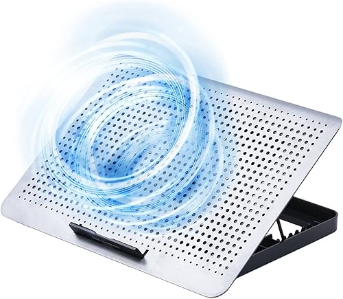 サンワダイレクト ノートパソコンクーラー 冷却台 アルミ 15.6インチ対応 静音 角度8段階 風量無段階 USB2ポート USB給電 400-CLN031