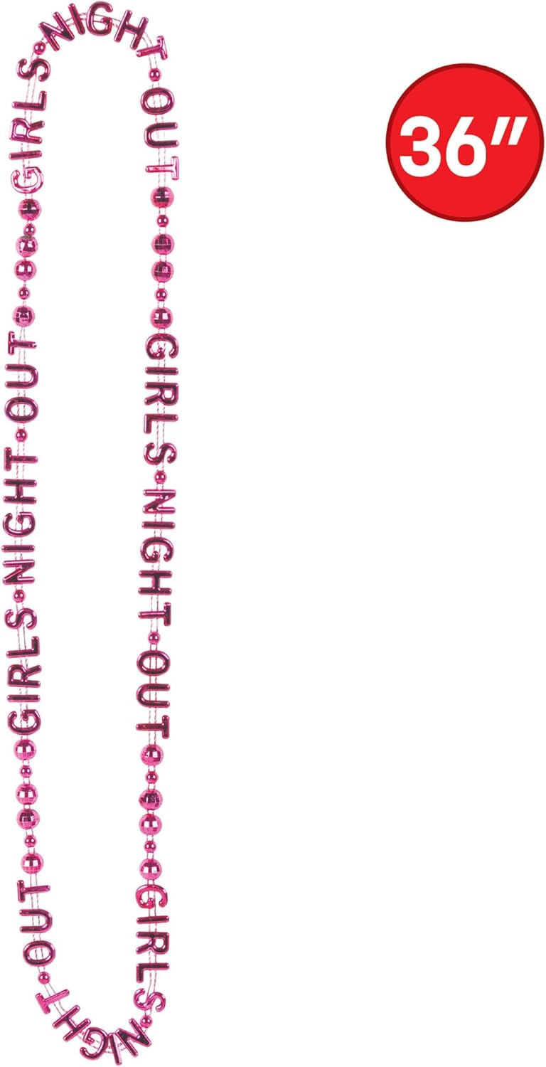 Beistle 12-Pack Girls' Night Out Beads-of-Expression, 36-Inch