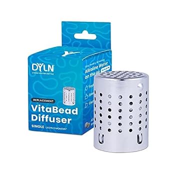 DYLN VitaBead Diffuser | Creates Hydrogen-Rich, pH 9+ Alkaline Antioxidant Water | Replacement for DYLN Bottle | Natural Mineral Ionized Hydrogen Generator for Delicious Tasting Water | 1-Pack