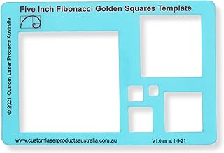 5" Square Stencil Template for Drawing and Drafting: A Fibonacci-Inspired Square Template Tool for Artists Allows The Simple Application of The Golden or Divine Ratio for Artistic Design