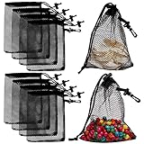 Yzyil 10 Pieces Black Mesh Drawstring Bags with Clips 7.9 x 6 inch Polyester Mesh Bags For Home...