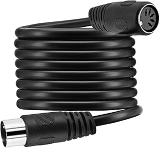 MIDI Cable, Premium 5ft/1.5m 5 Pin DIN Male to Female Audio MIDI/at Adapter Extension Cable for Electrophonic Bang & Olufsen, Naim, Quad.Stereo Systems