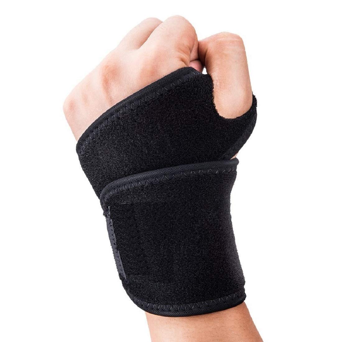 PSJ Wrist Support, Adjustable Multifunctional Wrap, Latex-Free Neoprene – Aids Sports Injury Recovery, Provides RSI, CTS & Wrist Tendonitis Pain Relief – Unisex, Fits Left & Right Hands (Pack of 2)