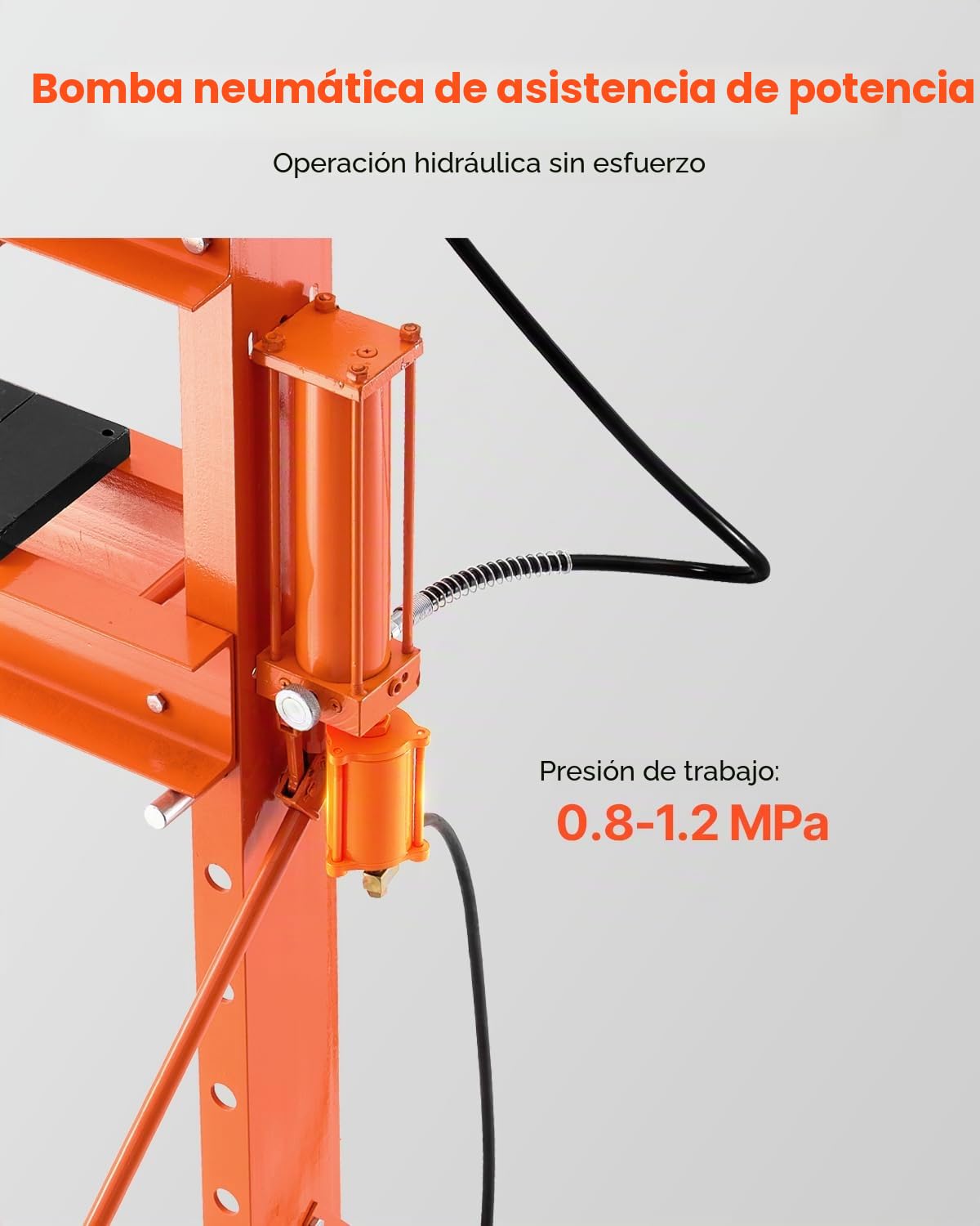 VEVOR Prensa Hidráulica de Taller, con Marco en H de 20 T con Placa de Prensa, para Piso de Garaje Estable con Soporte Triangular, Apta para Doblar, Enderezar y Estampar, 770 x 596 x 1770 mm