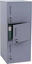 Mendler HWC-P63 Locker 3 Doors 90 x 38 x 45 cm Steel Grey