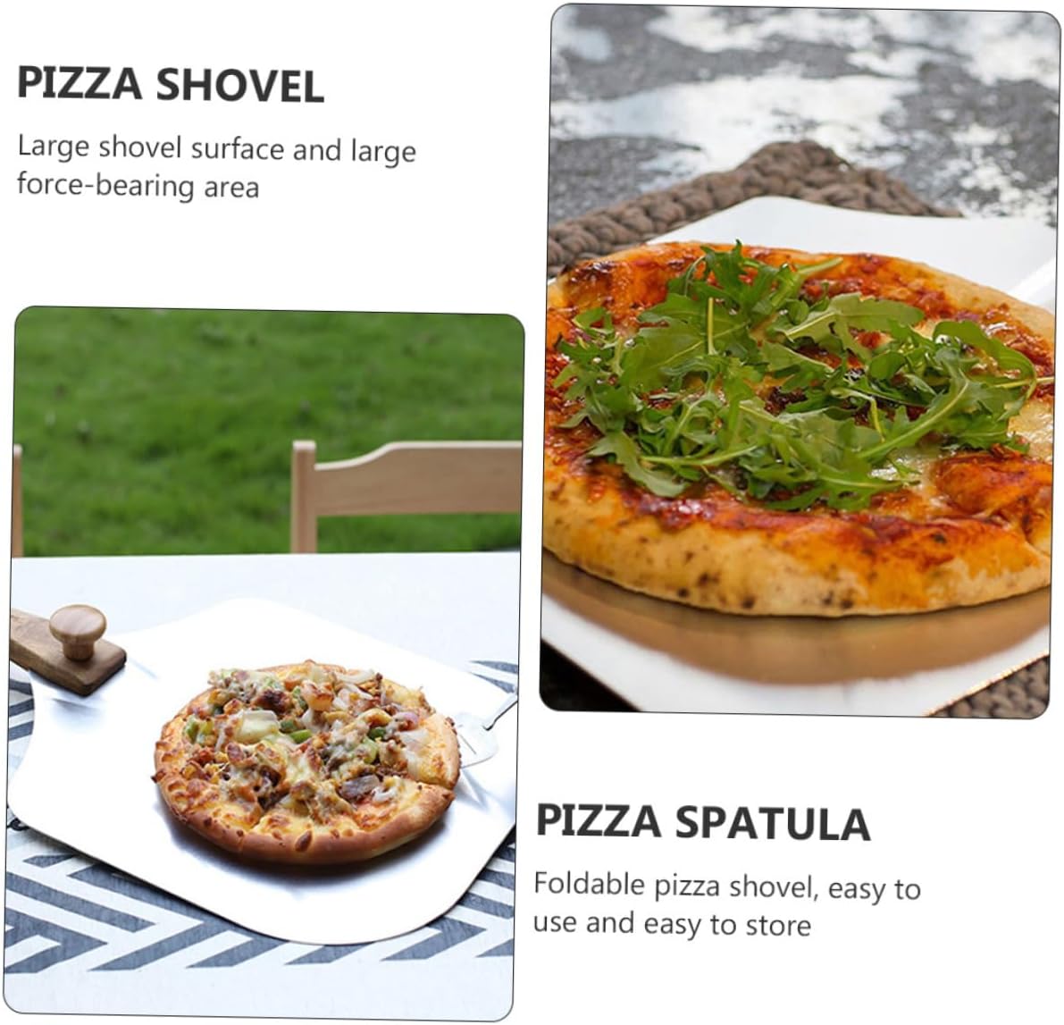 Folding Aluminum Pizza Peel with Wood Handle Baking Pizza Spatula and Transfer Paddle for Home and Restaurant Use for Oven Baking Random Color