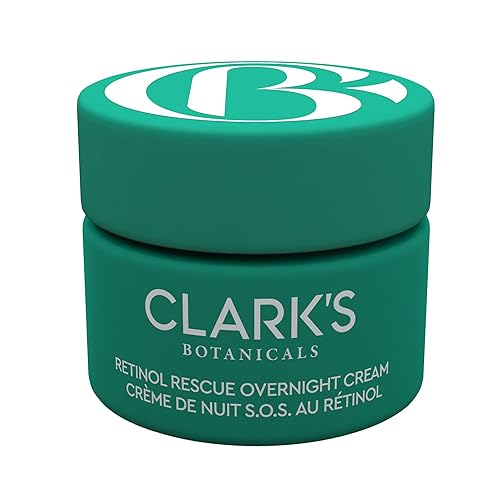 Clark's Botanicals Retinol Rescue Overnight Cream 1 oz, retinol patentado de liberación temporal + vitamina C, ácido hialurónico, avena coloidal,