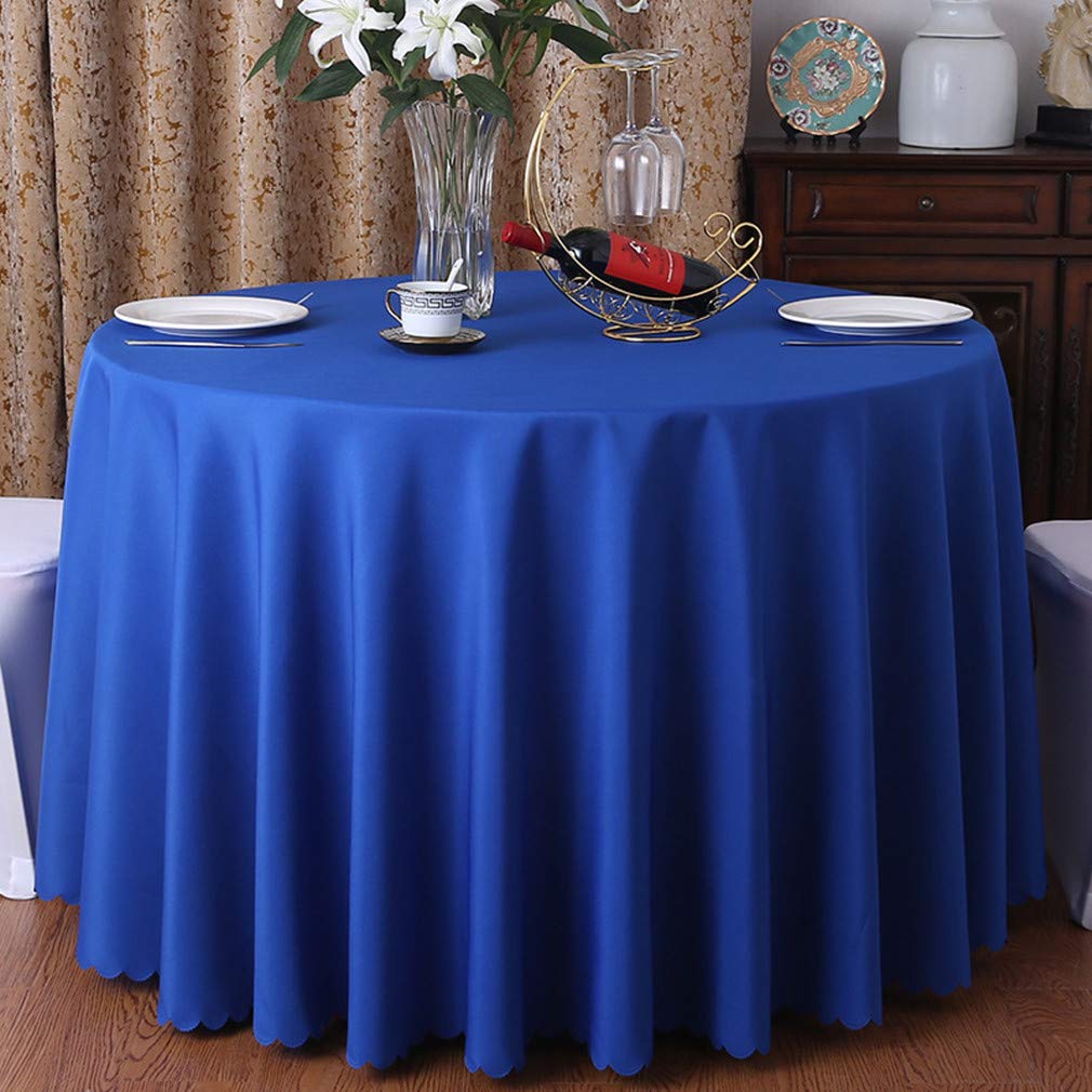 Nappe ronde en polyester épais bleu roi 340cm grand format table banquet