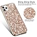 Wollony iPhone 11 Pro Max Case Glitter Sparkle Bling Shiny Cover for Girl Ultra Slim Durable Hybrid TPU Shockproof Bumper Hard Anti-Slip Back Protective Cover for iPhone 11 Pro Max 6.5inch Rose Gold