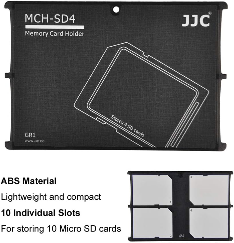 JJC SD Card Case Lightweight Portable Holder Storage for 4 SD Cards, per 4 SD - Image 3