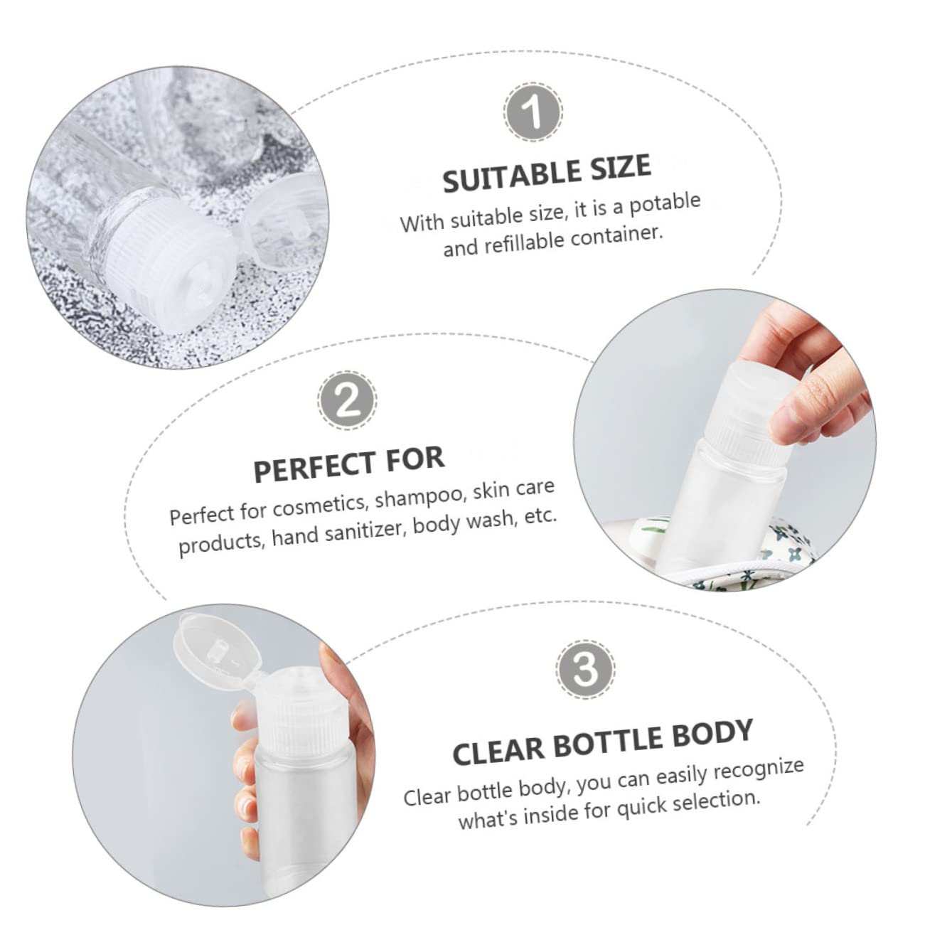 Healeved 72stücke Emulsionsflaschen Reisebehälter Für Lotionen Transparente Kunststoffflaschen Mit Schraubverschluss Für Kosmetik Und Unterwegs