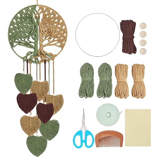 ACRNIGHEET DIY Macrame Kit for Adults Beginners Handmade Leaves Tree