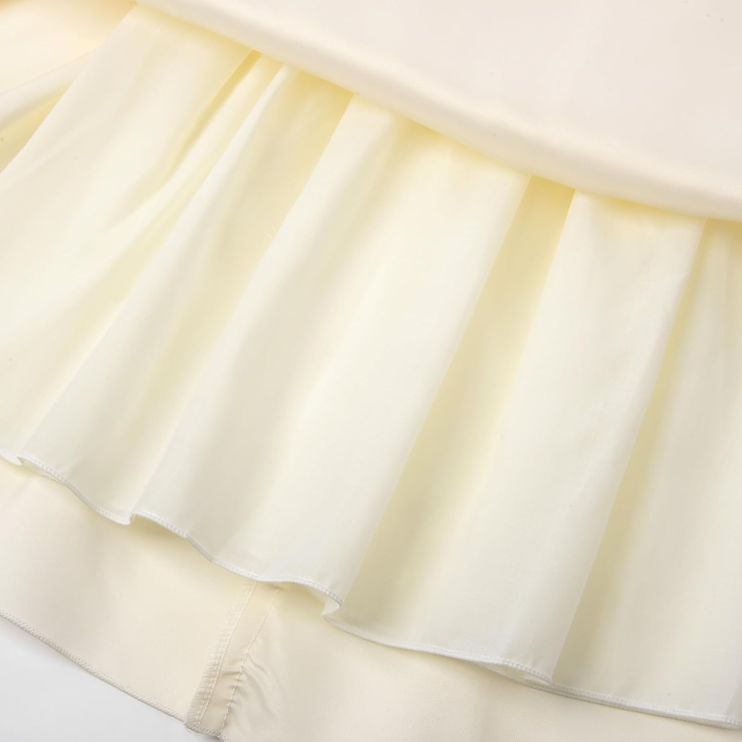 Uhnice Flower Girl Satin Dress with Pearls Flutter Sleeves V Back Gown with Removable Bow for Wedding Birthday Party
