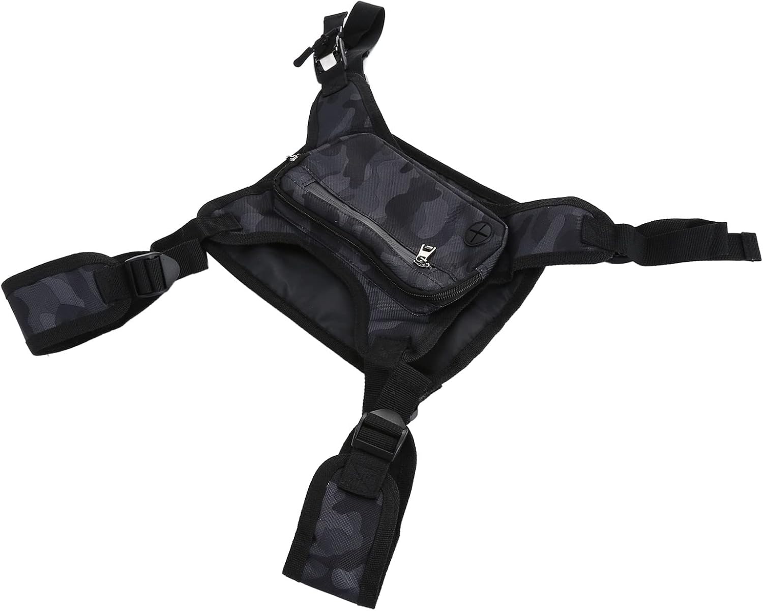 Gardening Vest Bag, Black Camouflage Outdoor Running Backpack Vest Bag Storage Bag for Man Woman Running