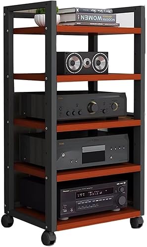 Miniatura 13 de Shelves Removable Audio Stand CD Rack Corner Rack Component Cabinet Stereo Rack Audio Tower with Height Adjustable Wooden Shelf for