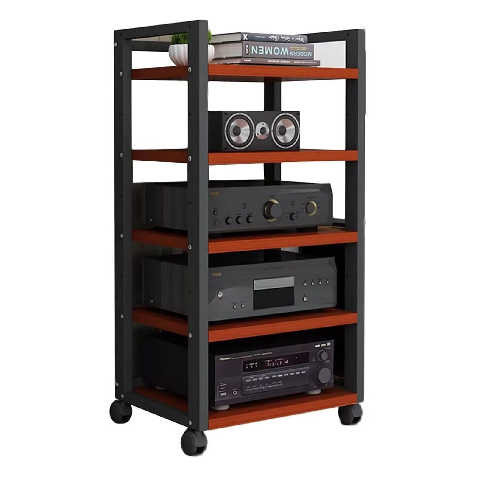 Półki Zdejmowany stojak audio Stojak na płyty CD Stojak narożny Komponent Szafka Stojak stereo Wieża audio z regulacją wysokości Drewniana półka do domu/biura/audio-wideo (kolor: D-5-50X40X100CM)