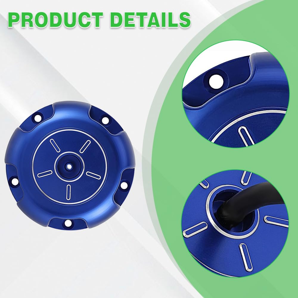 Tappo del serbatoio del gas per moto, tappo del serbatoio del carburante in alluminio con sfiato compatibile con Yamaha YFZ450 2004-2009/2012-2013, YFZ450R 2009-2025, YFZ450X 2009-2011 (blu)