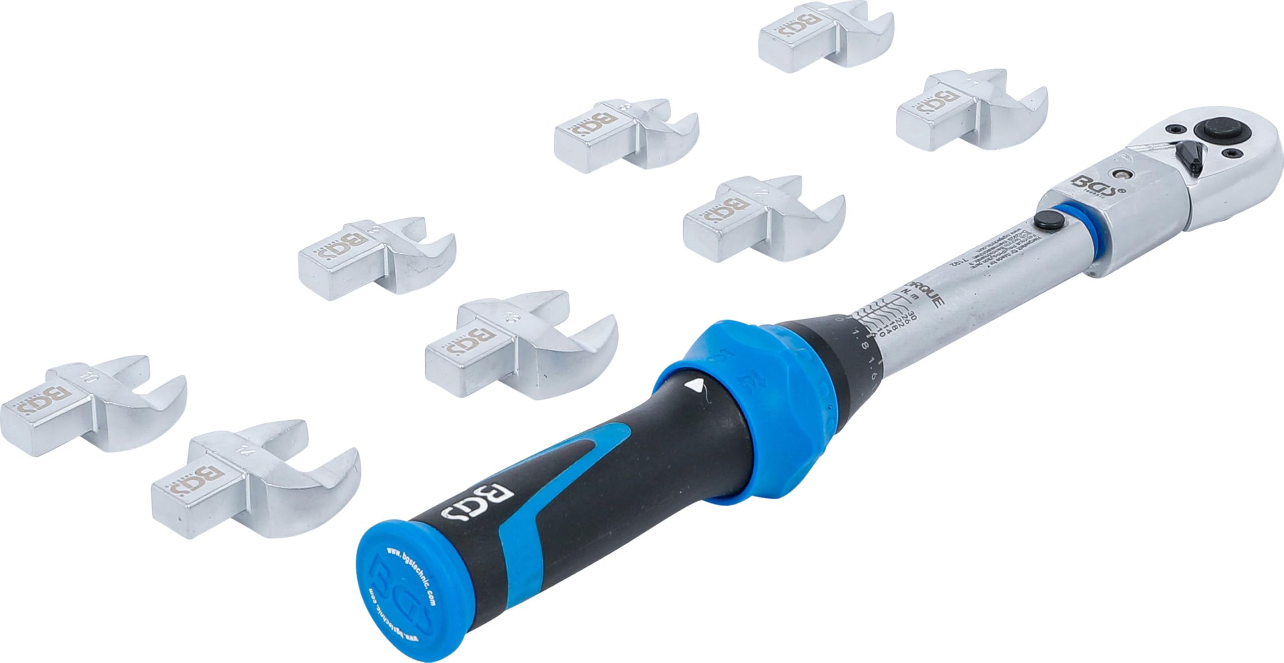 BGS 7192 | Jeu de clés dynamométriques | pour outils enfichables de 9 x 12 mm | 6-30 Nm | 10 pièces