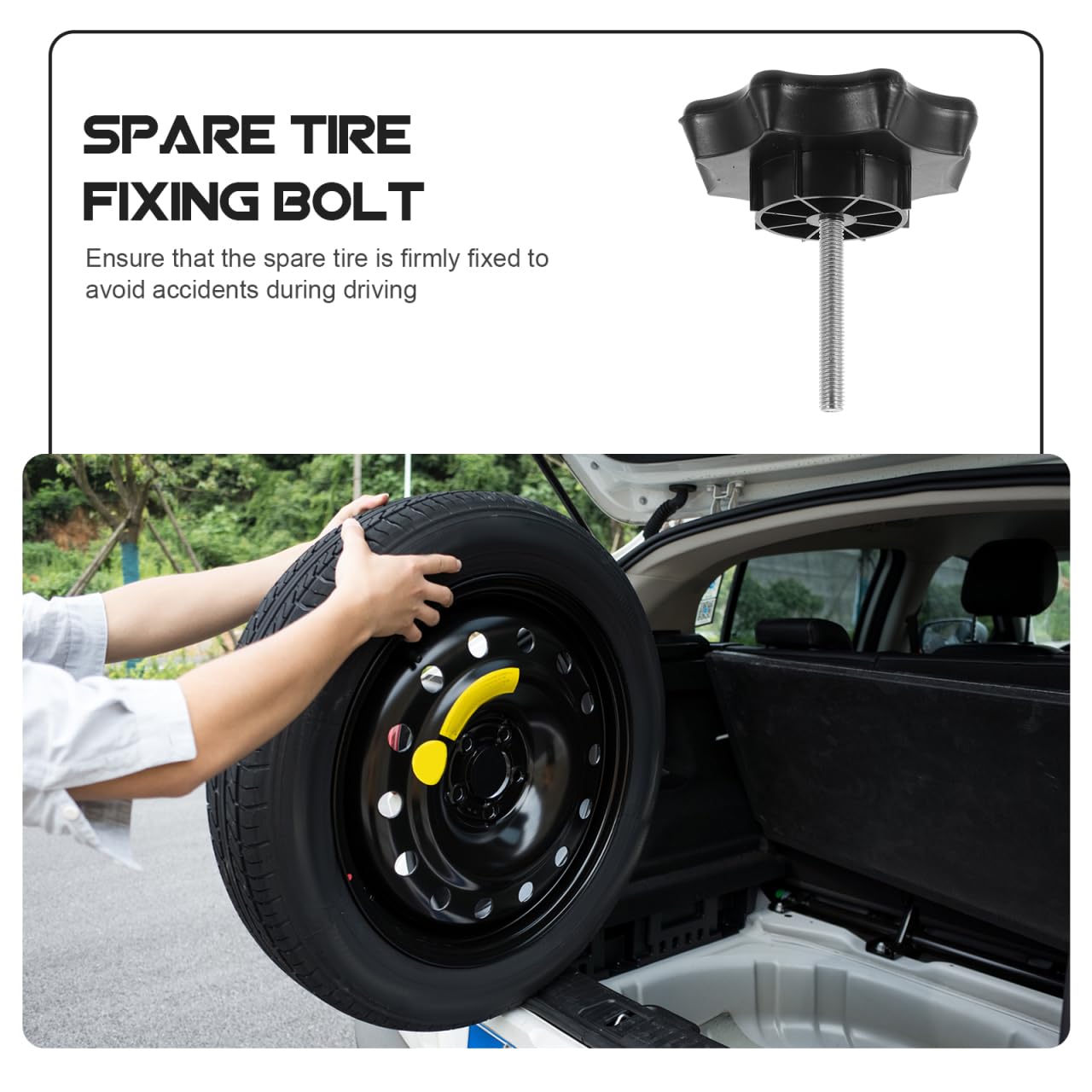 ULTECHNOVO Spare Tire Bolt Replacement 3.77 Inch Wheel Mounting Screw Clamp Hardware Car Accessory for Secure Tire Hold Down and Easy Installation
