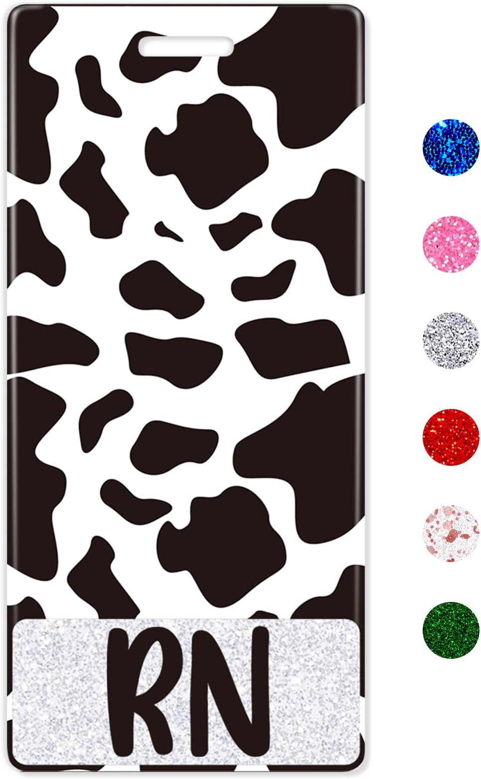 Plifal RN Badge Buddy Card Holder Nurse Nursing Accessories Cute Cow Print Vertical ID Name Identification Tags Hospital Work