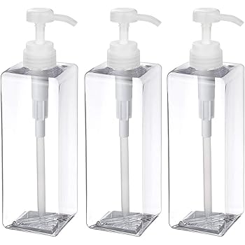 Amazon Extsud 詰め替えボトル ソープ シャンプー用ディスペンサー 650ml 大容量 3本セット ラベル付き 角型 使い易い 洗剤ボトル 透明 シンプル ソープ シャンプー用ディスペンサー ホーム キッチン オンライン通販