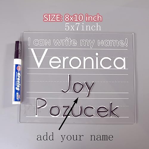 Miniatura 6 de Personalized Name Tracing Board Custom Trace Dry Erase Board Reusable Washable Board Preschool Learning Education Supplies Tracing Board for Kids