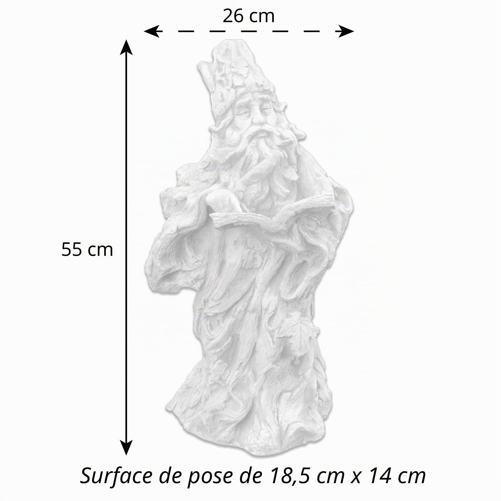 gartendekoparadies.de Figure de Pierre Massive GNOME de la forêt Esprit de la Nature Arbre Magicien en Pierre reconstituée, résistant au Gel