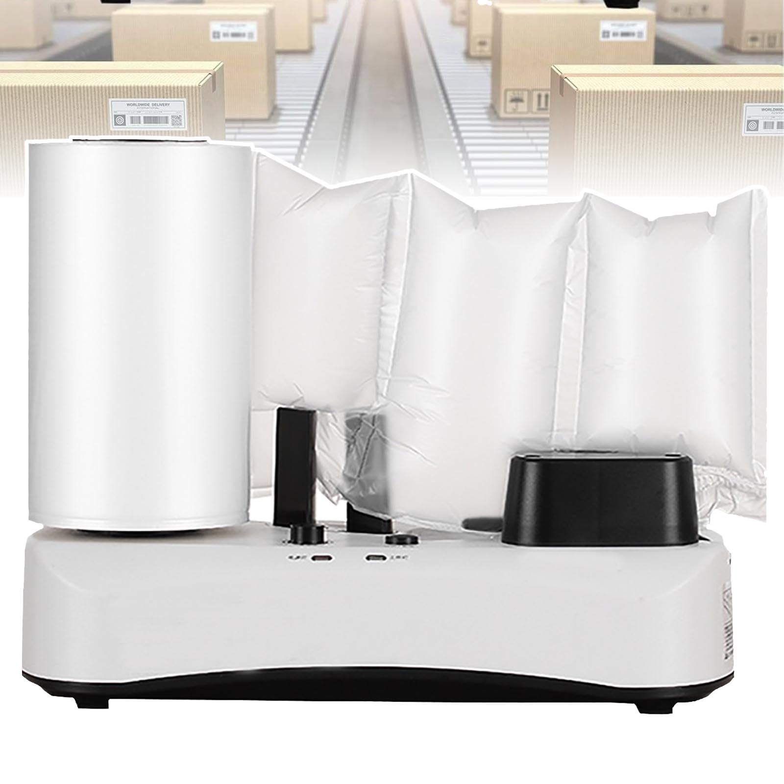 Eiwitany Air Pillow Filling Machine with Adjustable Inflation Density & Fixed Bracket, Ideal for Logistics and Express Air Bag Packaging