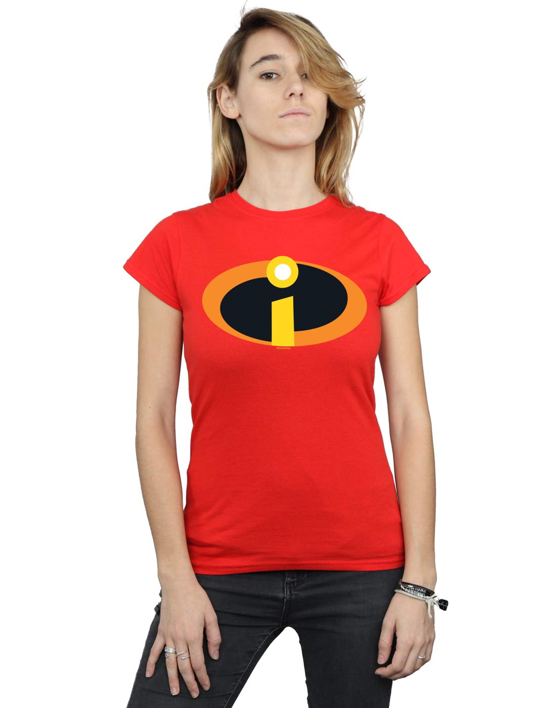 Disney Women's The Incredibles Costume Logo T-Shirt Red XX-Large
