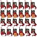 Ivenf Christmas Mini Stockings, 24 Pcs 6.25 inches Felt with 3D Santa Snowman Reindeer, Gift Card Silverware Holders, Bulk Treats for Neighbors Coworkers Kids, Small Rustic Xmas Tree Decorations Set