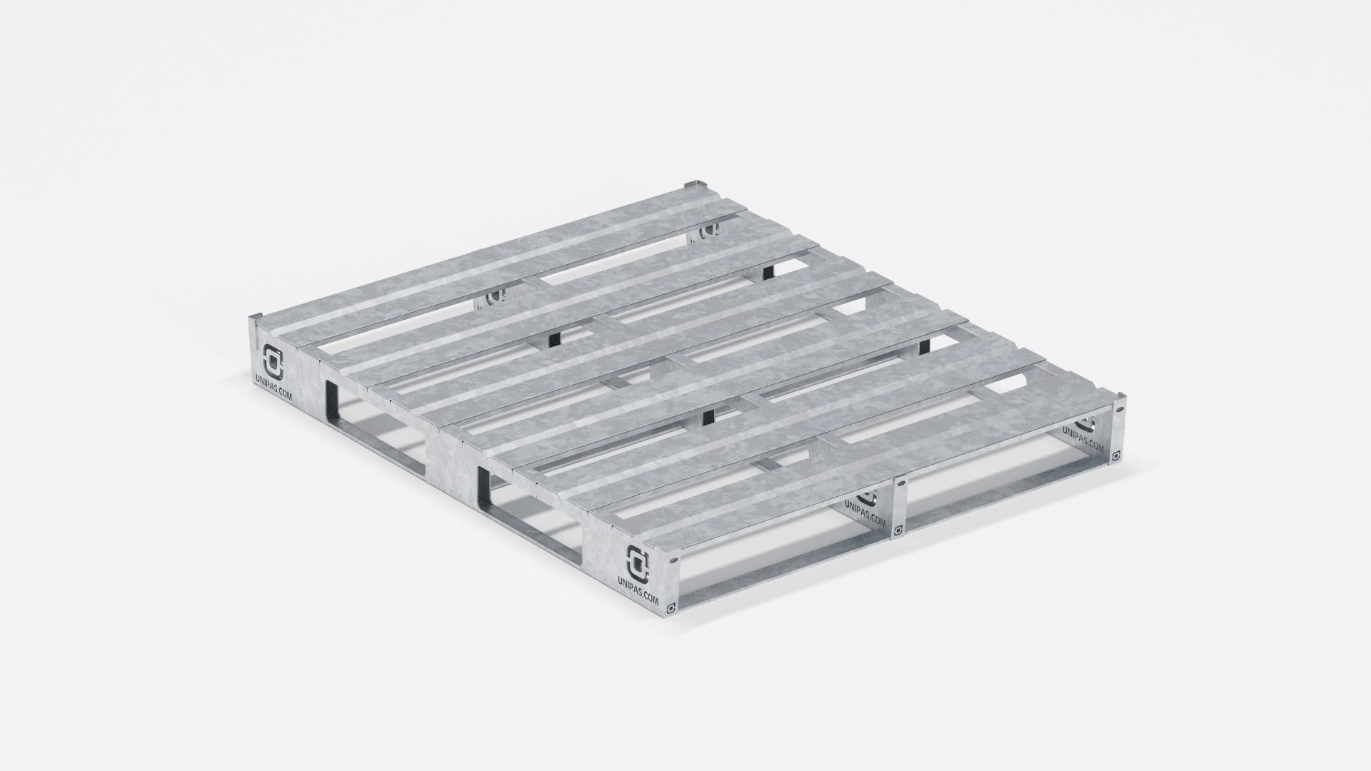 Palette en acier galvanisé 4 voies 1220 x 1010 x 138 mm poids 41 kg