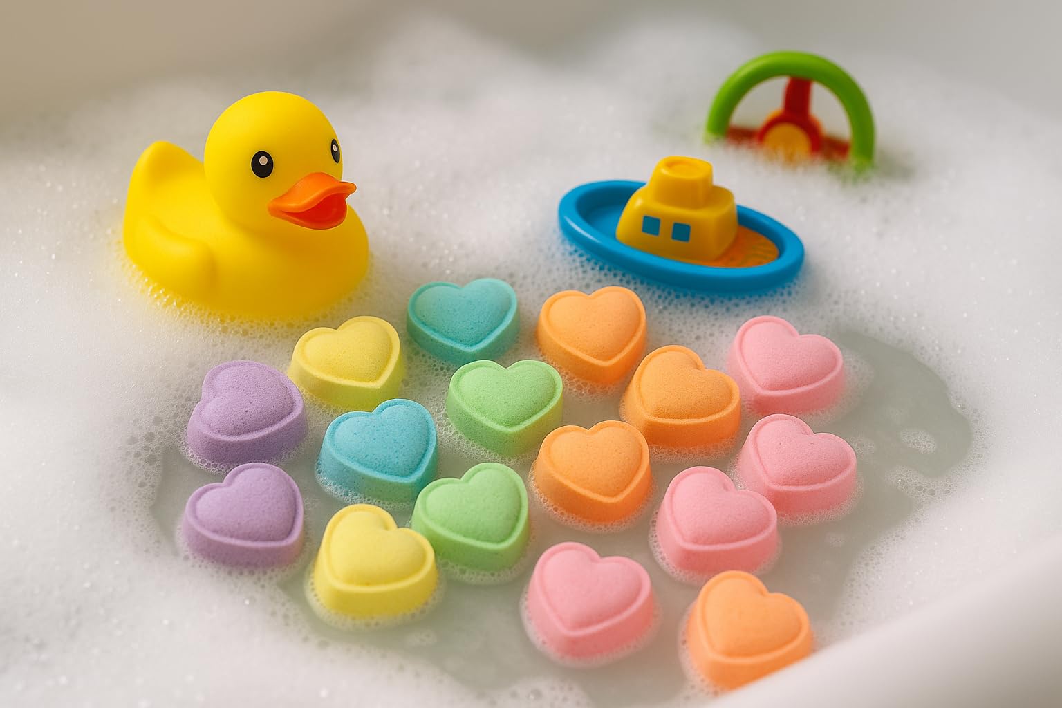 HOME BOUTIQUE Heart Bath Bombs for Women & Kids - 15 Pack Relaxing & Moisturizing Bubble Bath Bombs with Essential Oils - Gift Set for Spa & Stress Relief (Mix) - Image 4 thumbnail