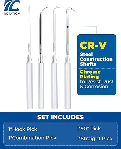 Miniatura 2 de ROTATION Juego de ganchos y púas de precisión de 4 piezas para automoción | Mango de aluminio