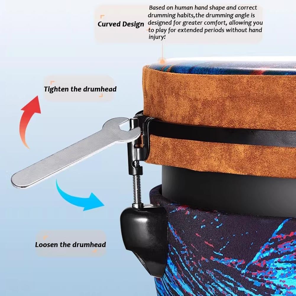 Tamburo Djembe Professionale, Tamburi Africani Per Adulti Cavità In Fibra Di Carbonio Composita Regali Per Musicisti(#4,10in)