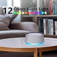 Vista 3 de Máquina de sonido de ruido marrón con 30 sonidos relajantes, máquina de ruido blanco, luz nocturna de 12 colores para bebés, adultos, niños
