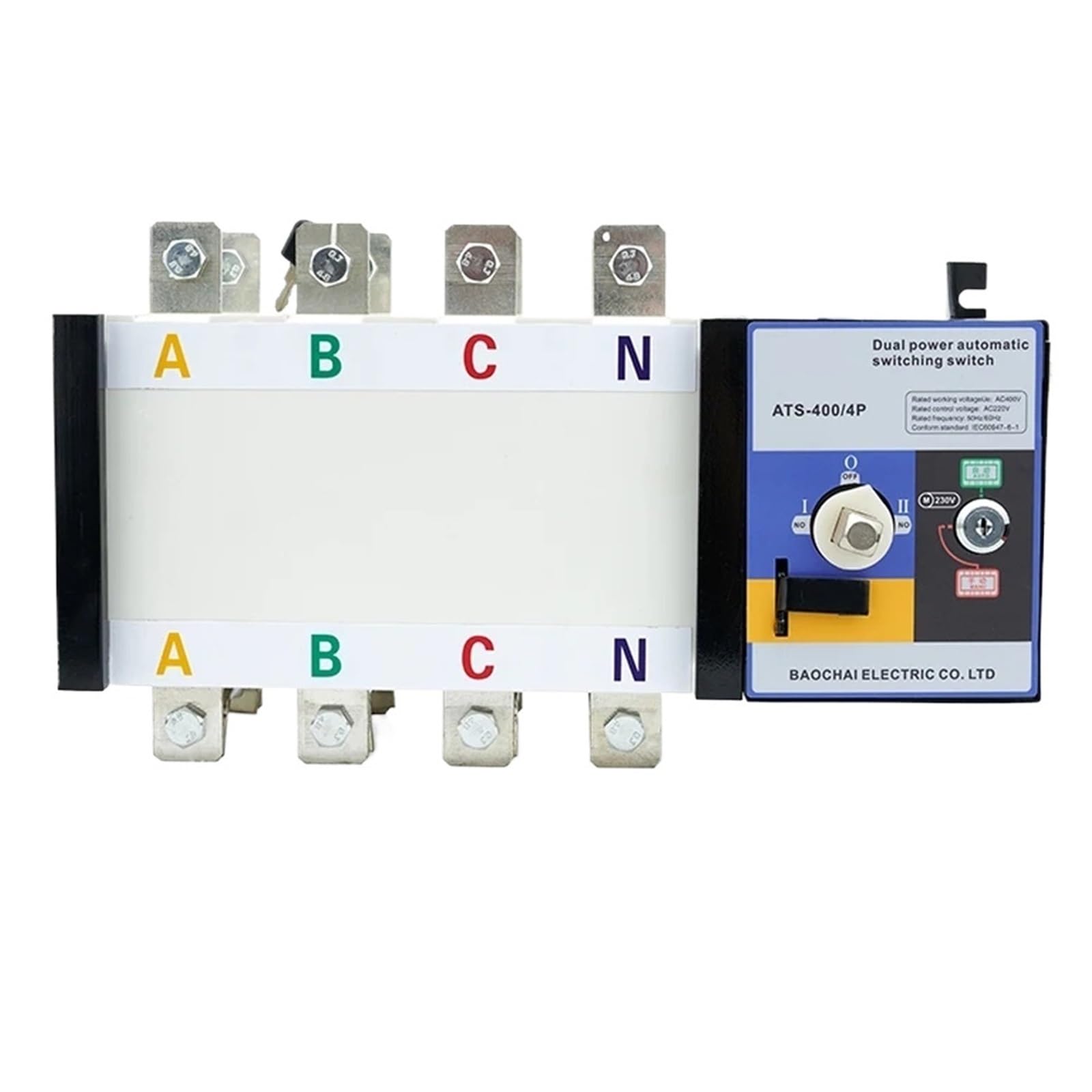 JNURGWLYH ATS 400A 630A Automatic Transfer Switch Dual Power Change Over Generator Switch(400A)