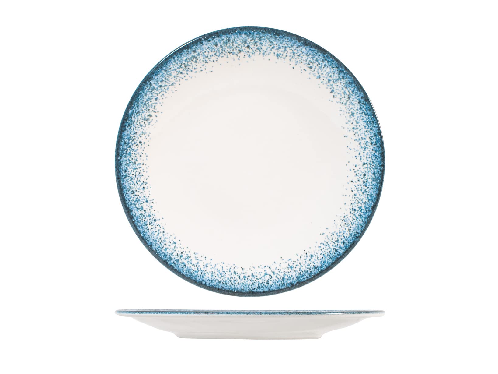 H&H Jupiter Set of 6 Porcelain Dinner Plates, 27 cm, Modern, Elegant, Blue Shades